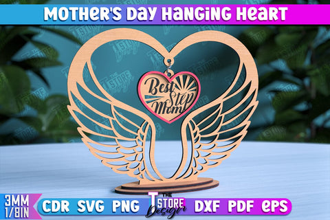 Mother's Day Hanging Heart Bundle | Gift for Granny | Happy Mother's Day | CNC File SVG The T Store Design 