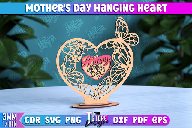Mother's Day Hanging Heart | Gift for Granny | Happy Mother's Day | CNC File SVG The T Store Design 
