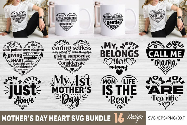 Mother's Day Heart SVG Bundle SVG Angelina750 