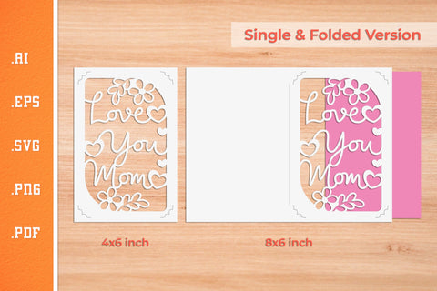 Mother's Day Insert Card Paper Cut SVG 1 - Postcard Size SVG Slim Studio 
