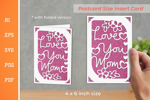 Mother's Day Insert Card Paper Cut SVG 1 - Postcard Size SVG Slim Studio 