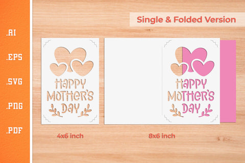 Mother's Day Insert Card Paper Cut SVG 3 - Postcard Size SVG Slim Studio 