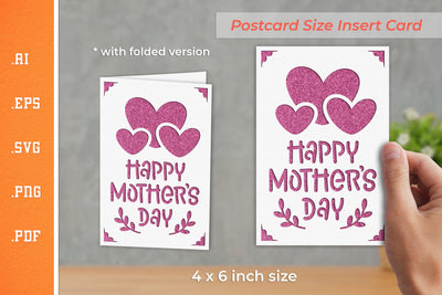 Mother's Day Insert Card Paper Cut SVG 3 - Postcard Size SVG Slim Studio 