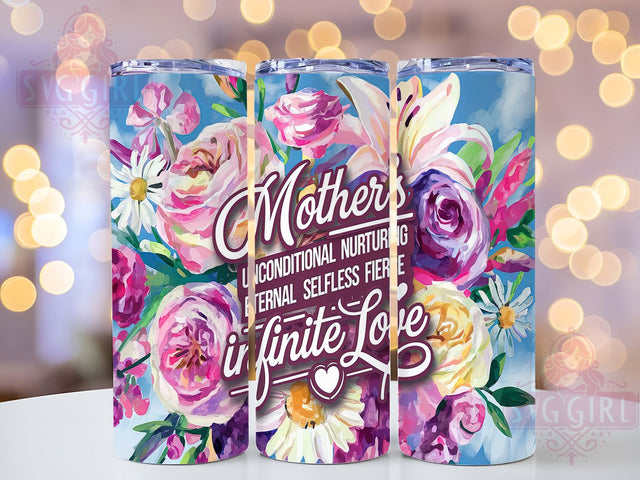 Mother's Day Inspirational Mom Tumbler, Mom Quote Tumbler, Floral Sublimation Design, 20oz Skinny Tumbler, Gift for Mom, Inspirational Mom Tumbler, Mother's Day Gift Wrap Sublimation SvggirlplusArt 