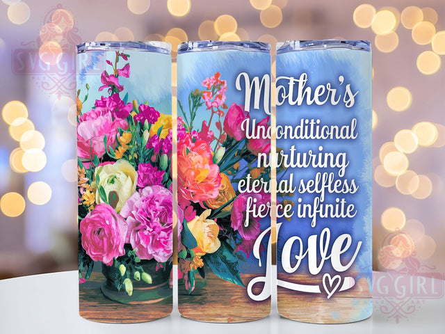 Mother's Day Inspirational Mom Tumbler, Mom Quote Tumbler, Floral Sublimation Design, 20oz Skinny Tumbler, Gift for Mom, Inspirational Mom Tumbler, Mother's Day Gift Wrap Sublimation SvggirlplusArt 