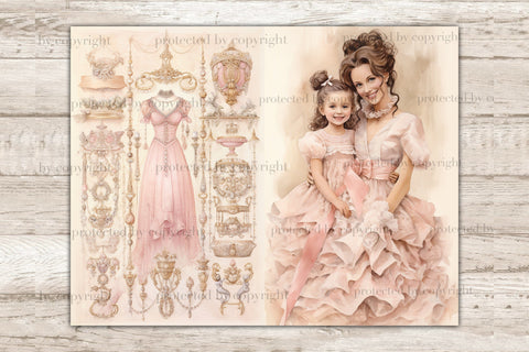 Mothers Day Junk Journal Pages | Victorian Ephemera SVG GlamArtZhanna 