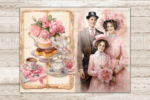 Mothers Day Junk Journal Pages | Victorian Ephemera SVG GlamArtZhanna 