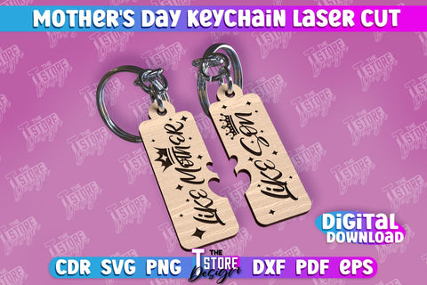 Mother’s Day Keychain Bundle | Happy Mother’s Day | Paired Keychains Laser Cut Design SVG The T Store Design 