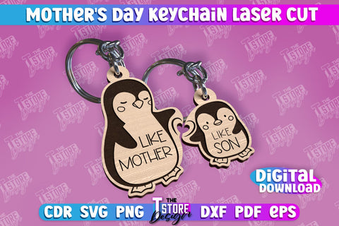 Mother’s Day Keychain Bundle | Happy Mother’s Day | Paired Keychains Laser Cut Design SVG The T Store Design 