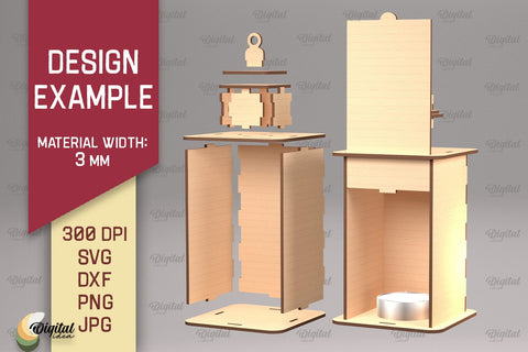 Mothers Day lantern SVG. Candle Holder Laser Cut SVG Evgenyia Guschina 