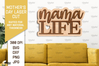 MOTHER'S DAY Laser Cut SVG. Laser Cut Mother's Day Wall Decor SVG Evgenyia Guschina 