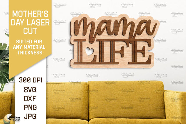 MOTHER'S DAY Laser Cut SVG. Laser Cut Mother's Day Wall Decor SVG Evgenyia Guschina 