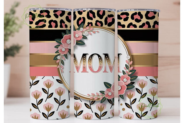 Mother's Day Leopard & Floral Tumbler Sublimation PixelChick 