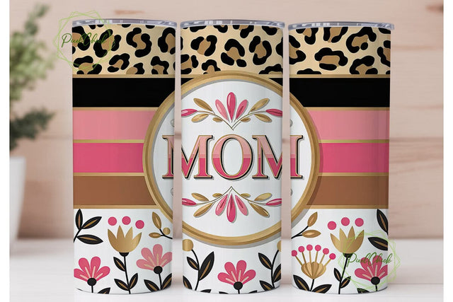 Mother's Day Leopard & Floral Tumbler Sublimation PixelChick 