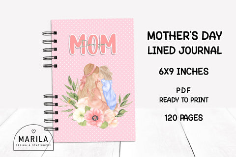 Mother's Day Lined Notebook + Cover #1 Digital Pattern Marilakits 