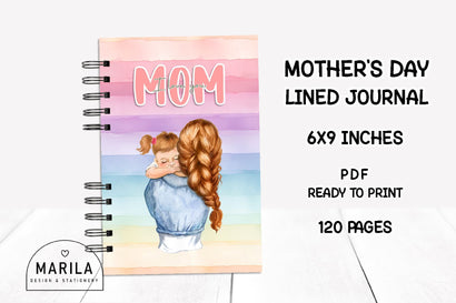 Mother's Day Lined Notebook + Cover #15 Digital Pattern Marilakits 
