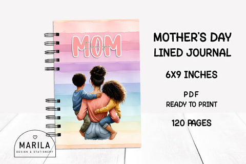 Mother's Day Lined Notebook + Cover #19 Digital Pattern Marilakits 