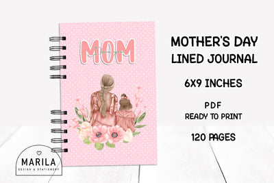 Mother's Day Lined Notebook + Cover #2 Digital Pattern Marilakits 