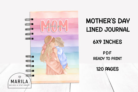 Mother's Day Lined Notebook + Cover #4 Digital Pattern Marilakits 