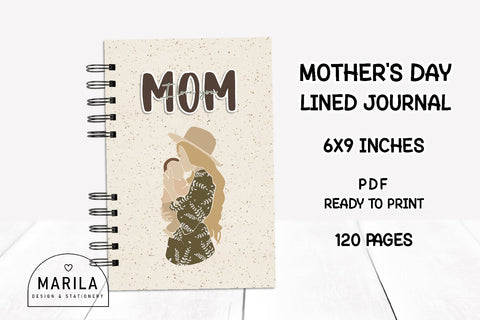 Mother's Day Lined Notebook + Cover #6 Digital Pattern Marilakits 