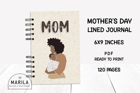 Mother's Day Lined Notebook + Cover #7 Digital Pattern Marilakits 