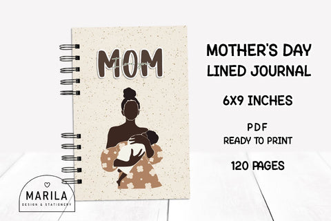 Mother's Day Lined Notebook + Cover #8 Digital Pattern Marilakits 
