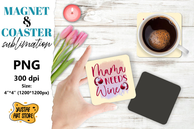 Mother's day magnet design/Mother's day coaster sublimation Sublimation Yustaf Art Store 