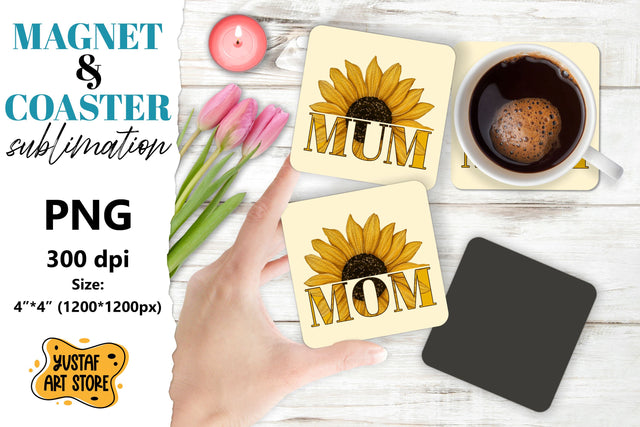 Mother's day magnet design/Mother's day coaster sublimation Sublimation Yustaf Art Store 