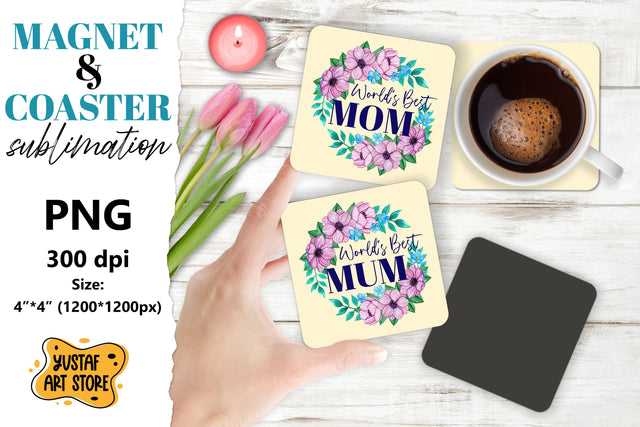 Mother's day magnet design/Mother's day coaster sublimation Sublimation Yustaf Art Store 