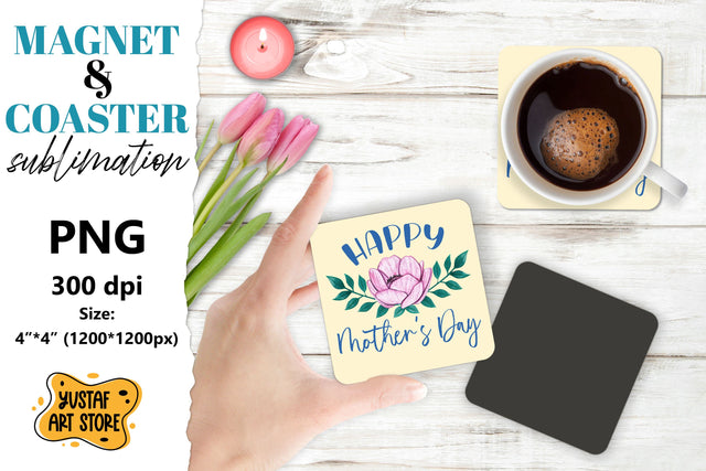 Mother's day magnet design/Mother's day coaster sublimation Sublimation Yustaf Art Store 