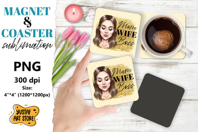 Mother's day magnet design/Mother's day coaster sublimation Sublimation Yustaf Art Store 