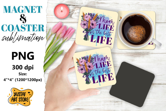 Mother's day magnet design/Mother's day coaster sublimation Sublimation Yustaf Art Store 