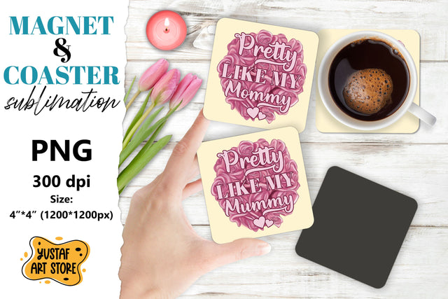 Mother's day magnet design/Mother's day coaster sublimation Sublimation Yustaf Art Store 
