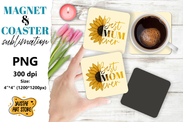 Mother's day magnet design/Mother's day coaster sublimation Sublimation Yustaf Art Store 