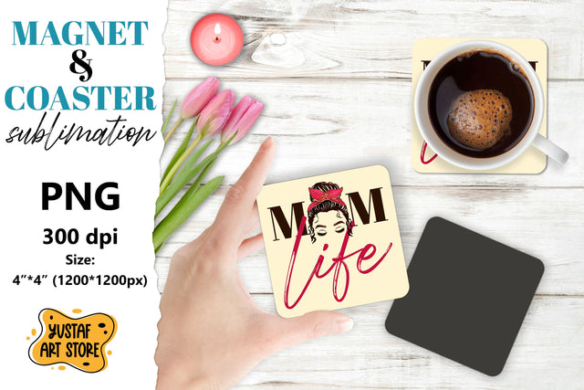 Mother's day magnet design/Mother's day coaster sublimation Sublimation Yustaf Art Store 