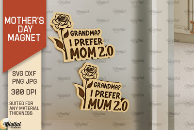 Mother's Day Magnet Laser Cut. Gift for Mom SVG SVG Evgenyia Guschina 