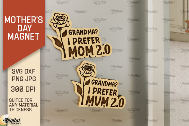Mother's Day Magnet Laser Cut. Gift for Mom SVG SVG Evgenyia Guschina 