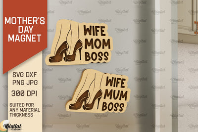 Mother's Day Magnet Laser Cut. Gift for Mom SVG SVG Evgenyia Guschina 