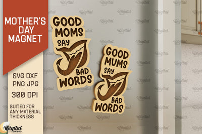 Mother's Day Magnet Laser Cut. Gift for Mom SVG SVG Evgenyia Guschina 