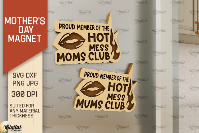 Mother's Day Magnet Laser Cut. Gift for Mom SVG SVG Evgenyia Guschina 