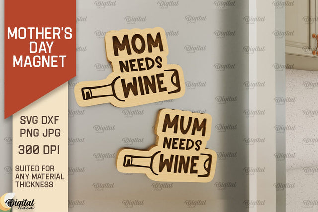 Mother's Day Magnet Laser Cut. Gift for Mom SVG SVG Evgenyia Guschina 