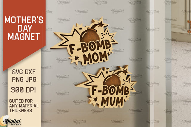 Mother's Day Magnet Laser Cut. Gift for Mom SVG SVG Evgenyia Guschina 