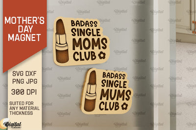 Mother's Day Magnet Laser Cut. Gift for Mom SVG SVG Evgenyia Guschina 