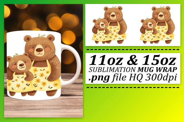 Mother's Day Mama Bear Hugs Bliss Mug Sublimation afrosvg 