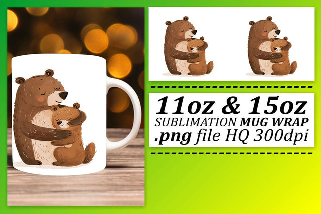 Mother's Day Mama Bear Hugs Delight Sublimation afrosvg 