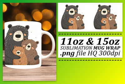Mother's Day Mama Bear Hugs Joy Mug Sublimation afrosvg 