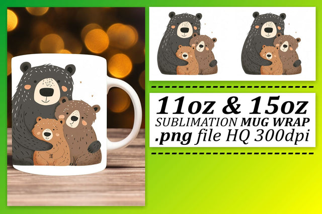 Mother's Day Mama Bear Hugs Joy Mug Sublimation afrosvg 