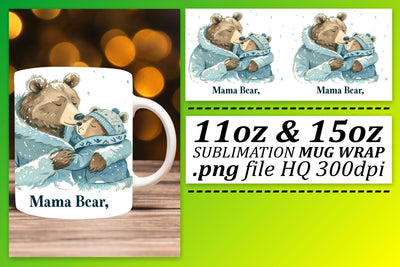 Mother's Day Mama Bear Hugs Wrap Sublimation afrosvg 