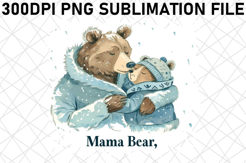 Mother's Day Mama Bear Sublimation Art Sublimation afrosvg 
