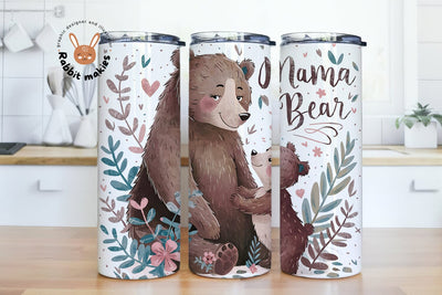 Mothers Day Mama Bear Tumbler Wrap, 20 oz Skinny Tumbler Sublimation Design, Mama Tumbler Wrap, Mothers Day Tumbler Wrap Sublimation Rabbitmakies 